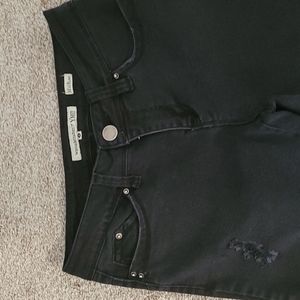 Black midrise distressed jeans